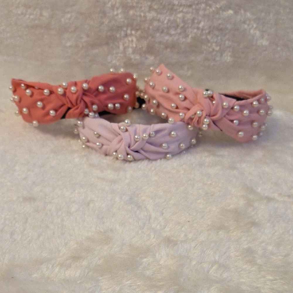 1 Pearl Studded Headbands - Coral, Lavender, and Blush Choose your color ☺️ - Picture 2 of 6